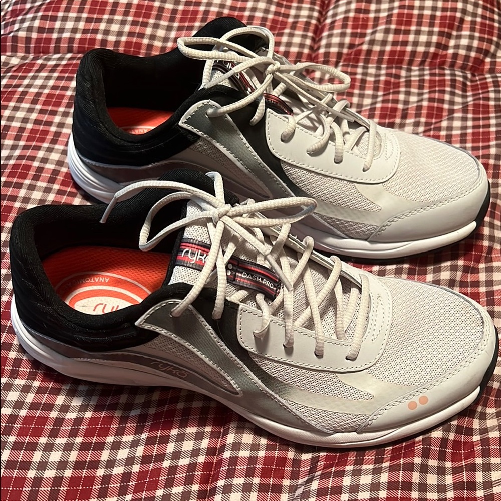 Ryka White and Black Athletic Shoes with Streamlined Design